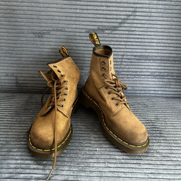 Dr. Martens 1460 Dusky Olive Soft Leather Boots - Picture 1 of 14